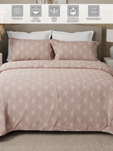 Nature Bouquet Premium 100% Cotton 300 TC Light Purple Floral King Bedsheet with 2 Pillow Covers (Sandalwood Fragrance)