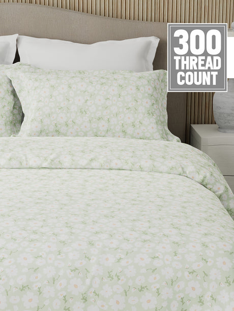 Nature Bouquet 100% Cotton 300 TC King Bedsheet with 2 Pillow Covers | Floral Fragrance Bedsheet Set
