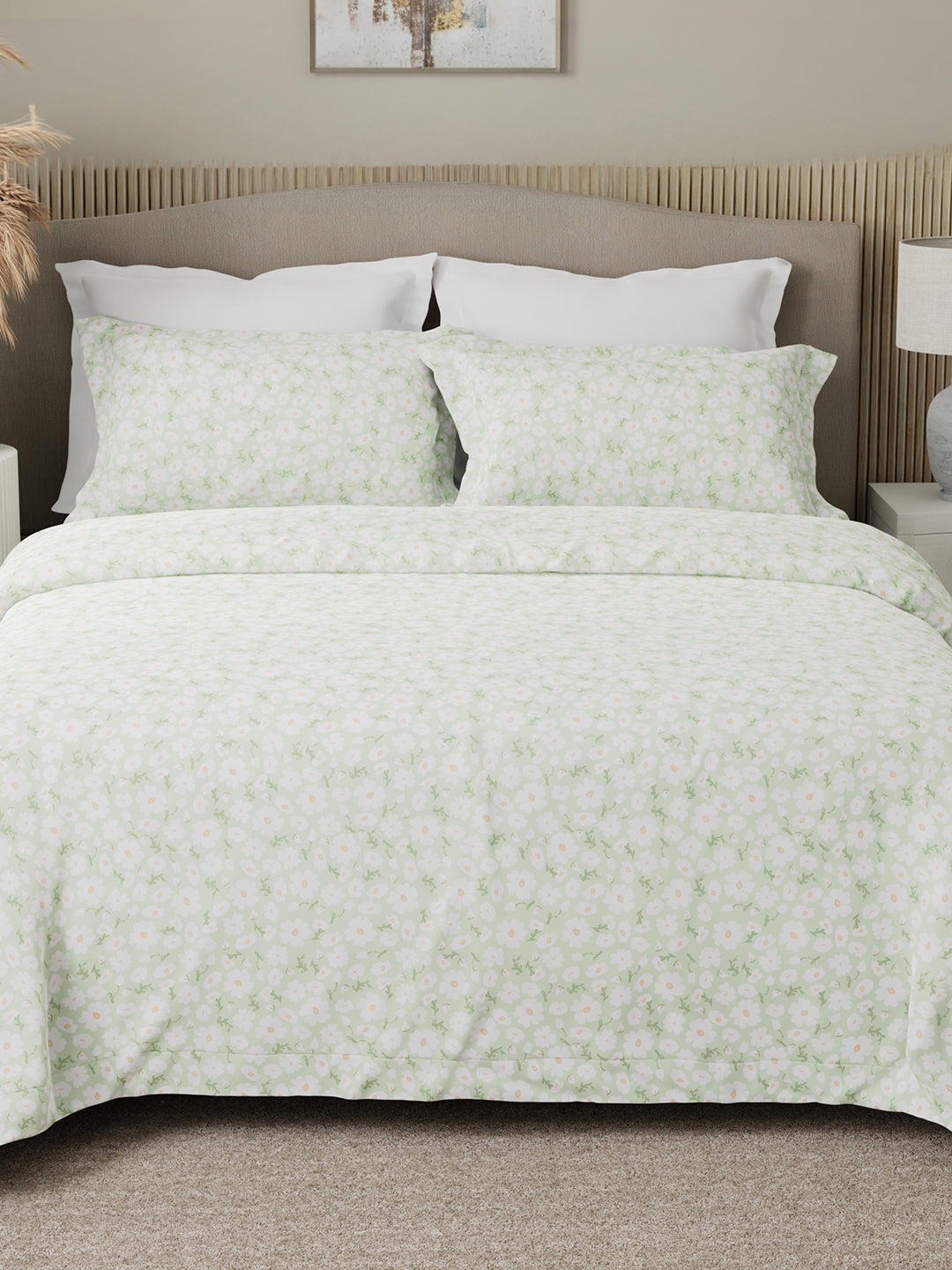 Nature Bouquet 100% Cotton 300 TC King Bedsheet with 2 Pillow Covers | Floral Fragrance Bedsheet Set