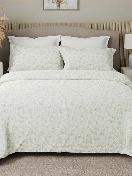 Nature Bouquet 100% Cotton 300 TC King Bedsheet with 2 Pillow Covers | Floral Fragrance Bedsheet Set