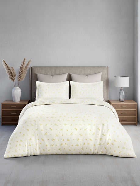 Nature Bouquet 100% Cotton 300 TC King Bedsheet with 2 Pillow Covers | Floral Fragrance Bedsheet Set