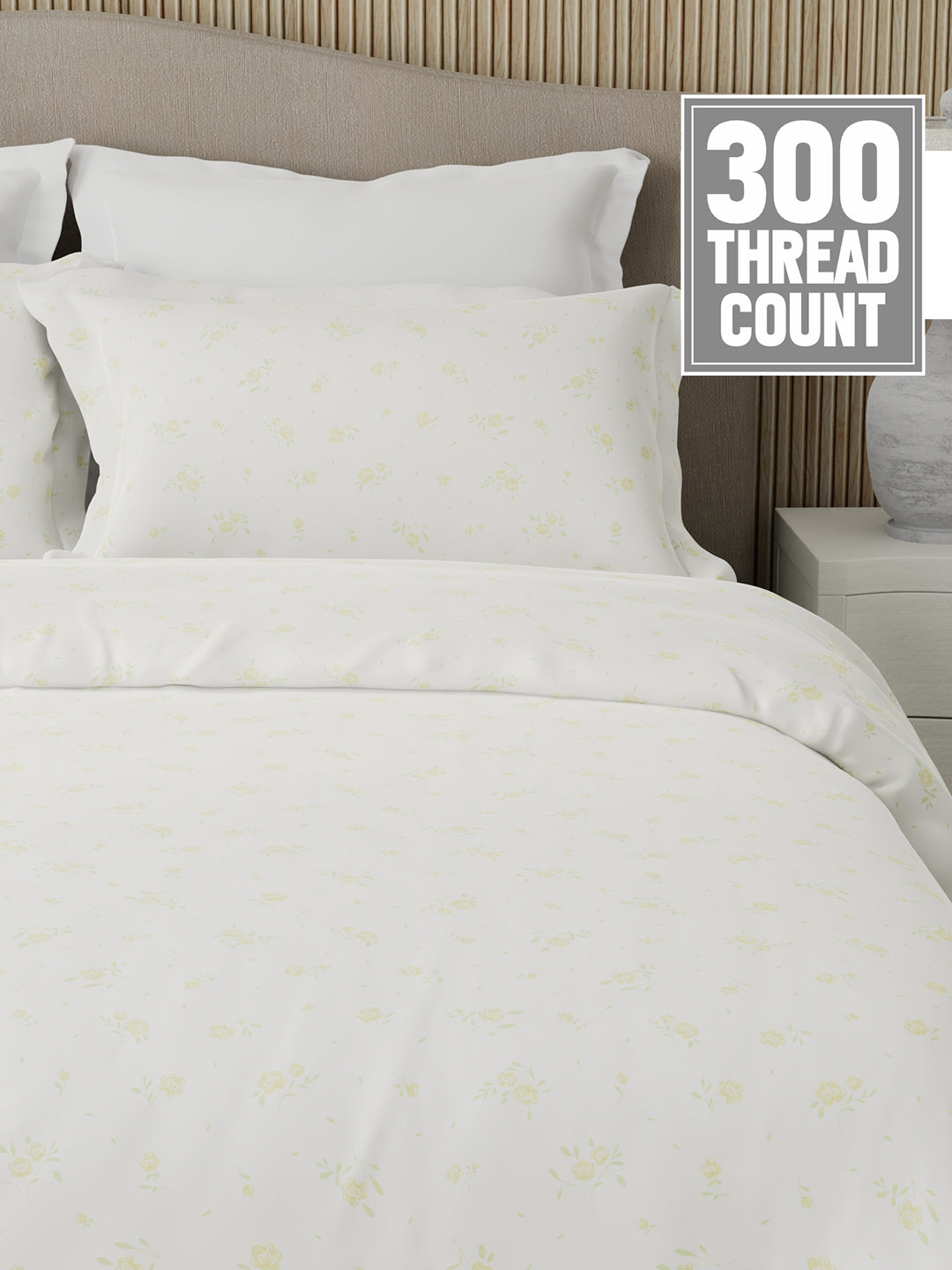 Nature Bouquet 100% Cotton 300 TC King Bedsheet with 2 Pillow Covers | Floral Fragrance Bedsheet Set