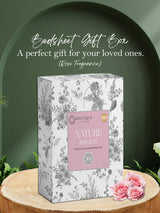 Nature Bouquet Premium 100% Cotton 300 TC White, Green & Pink Floral King Bedsheet with 2 Pillow Covers (Rose Fragrance)