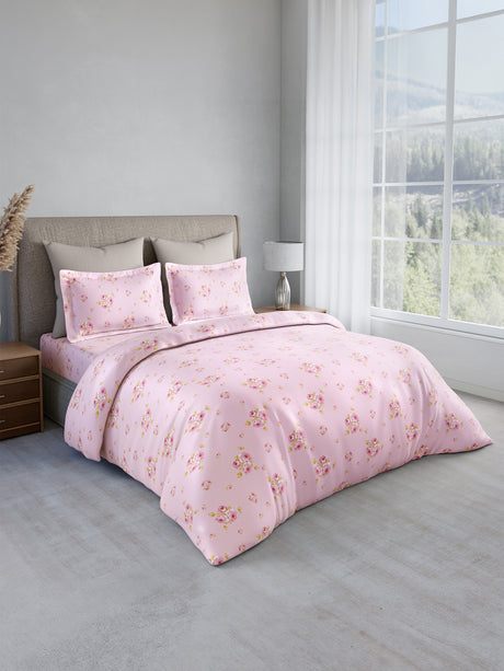 Nature Bouquet 100% Cotton 300 TC King Bedsheet with 2 Pillow Covers | Floral Fragrance Bedsheet Set