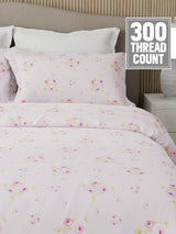 Nature Bouquet 100% Cotton 300 TC King Bedsheet with 2 Pillow Covers | Floral Fragrance Bedsheet Set