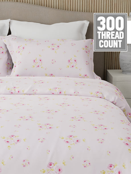 Nature Bouquet 100% Cotton 300 TC King Bedsheet with 2 Pillow Covers | Floral Fragrance Bedsheet Set