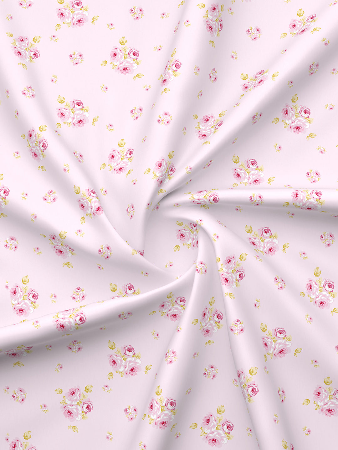 Nature Bouquet Premium 100% Cotton 300 TC Pink Floral King Bedsheet with 2 Pillow Covers (Rose Fragrance)