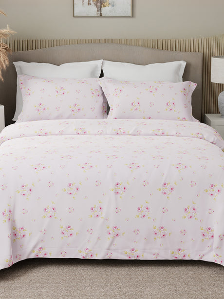 Nature Bouquet 100% Cotton 300 TC King Bedsheet with 2 Pillow Covers | Floral Fragrance Bedsheet Set