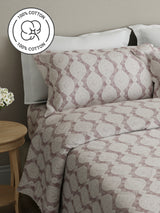 Cottage Garden 100% Cotton 300 TC Grey Ethnic Print King Bedsheet with 2 Pillow Covers - Perfect for Gifting