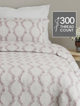 Cottage Garden 100% Cotton 300 TC Grey Ethnic Print King Bedsheet with 2 Pillow Covers - Perfect for Gifting