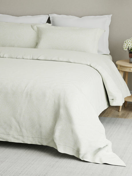 Cottage Garden 100% Cotton 300 TC White Ethnic Print King Bedsheet with 2 Pillow Covers - Perfect for Gifting