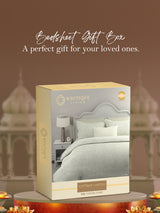 Cottage Garden 100% Cotton 300 TC White Ethnic Print King Bedsheet with 2 Pillow Covers - Perfect for Gifting