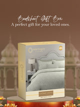 Cottage Garden 100% Cotton 300 TC Grey Ethnic Print King Bedsheet with 2 Pillow Covers - Perfect for Gifting