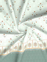 Royal Essence 100% Cotton 400 TC White Digital Floral Print King Bedsheet with 4 Pillow Covers