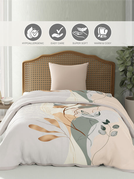 Valatia Multicolor Floral Print 2 Ply Single Premium Mink Blanket (Size - 1.60 m x 2.20 m)