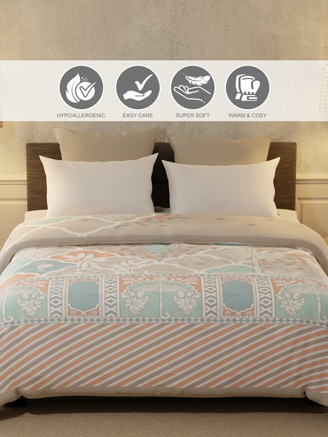 Gardenia Augusta Printed 2 Ply Double Premium Mink Blanket (Size - 2.20 m x 2.40 m)
