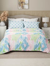 Embrace 100% Cotton 152 TC Multicolor Geometrical Print Double Bedsheet with 2 Pillow Covers