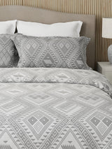 Embrace 100% Cotton 152 TC Grey Geometrical Print Double Bedsheet with 2 Pillow Covers