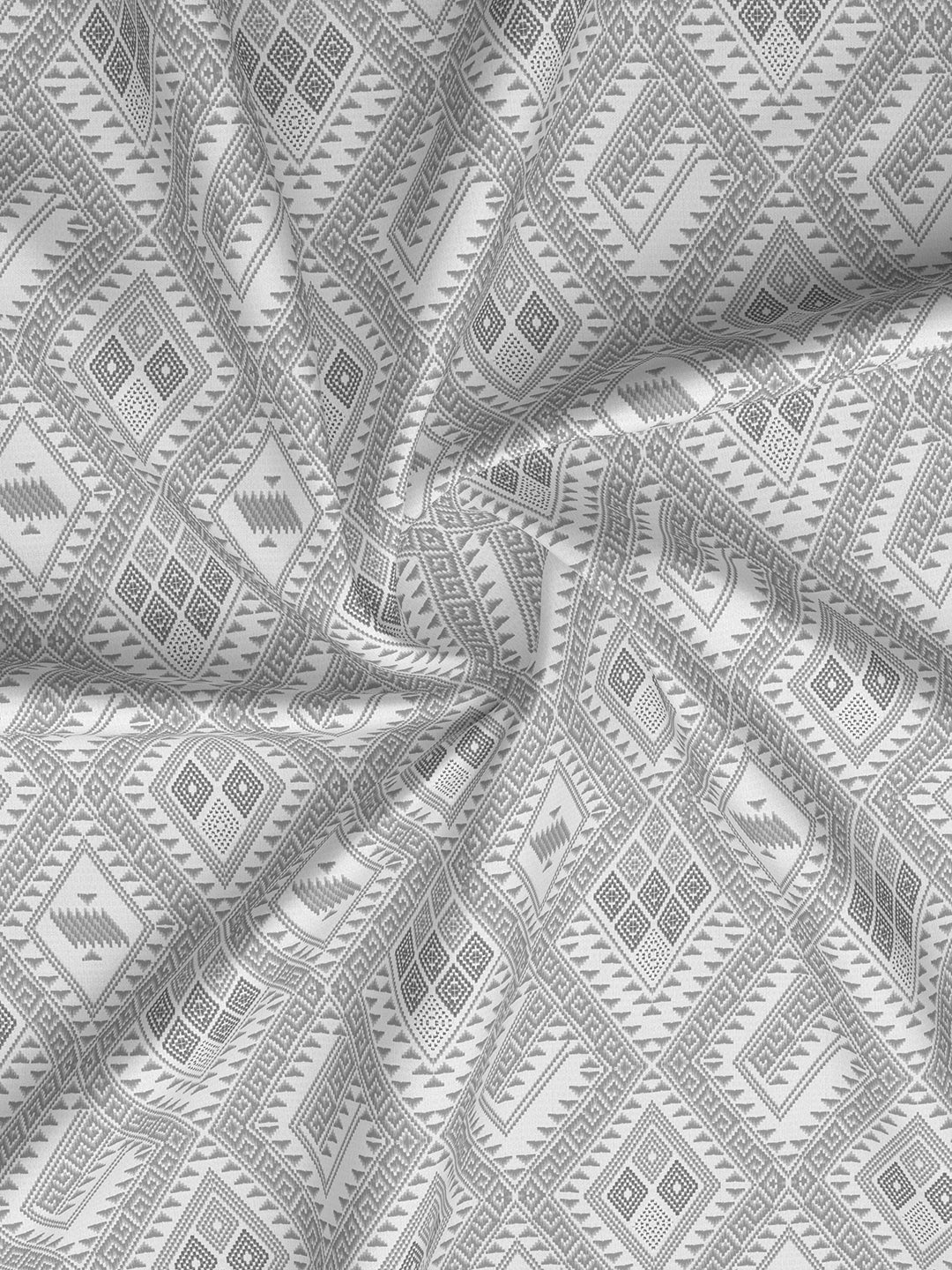 Embrace 100% Cotton 152 TC Grey Geometrical Print Double Bedsheet with 2 Pillow Covers