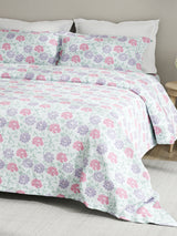 Embrace 100% Cotton 152 TC Blue Floral King Bedsheet with 2 Pillow Covers