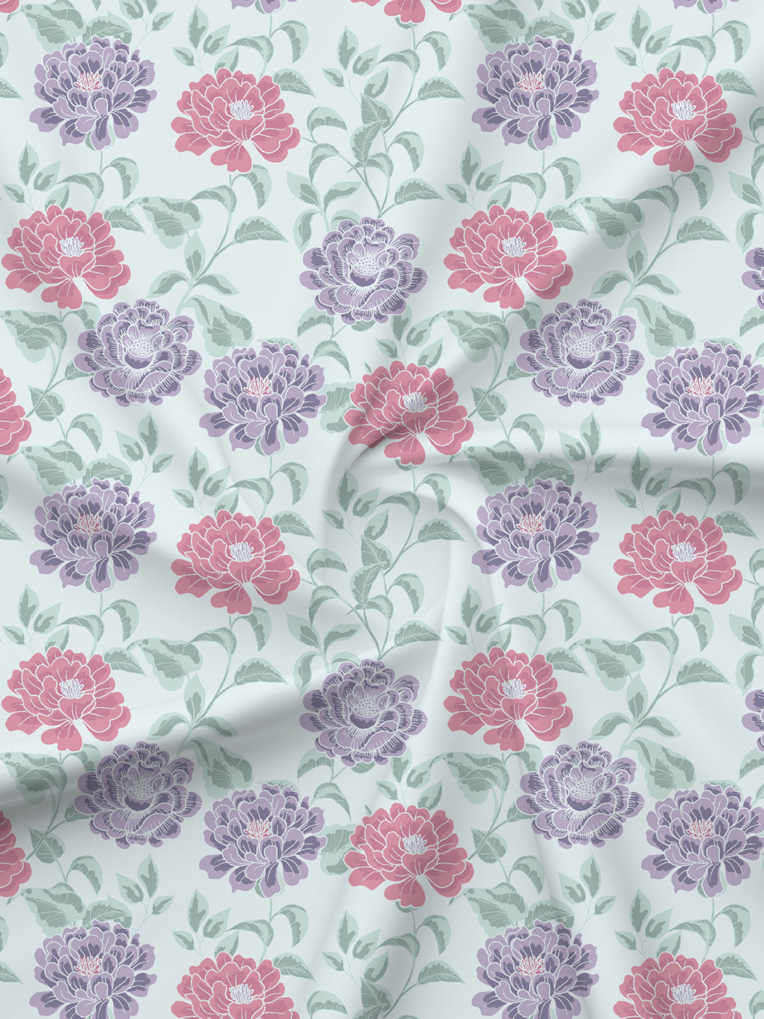 Embrace 100% Cotton 152 TC Blue Floral King Bedsheet with 2 Pillow Covers