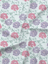 Embrace 100% Cotton 152 TC Blue Floral King Bedsheet with 2 Pillow Covers