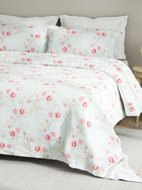 Embrace 100% Cotton 152 TC Blue & Pink Floral King Bedsheet with 2 Pillow Covers