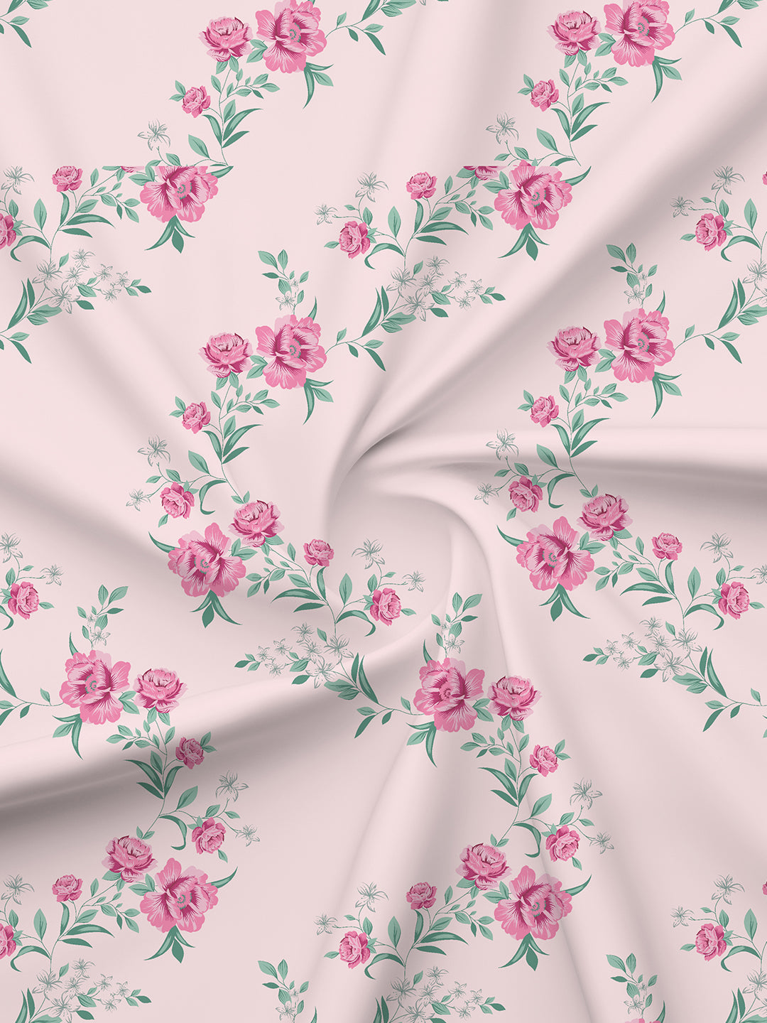 Embrace 100% Cotton 152 TC Pink Floral King Bedsheet with 2 Pillow Covers