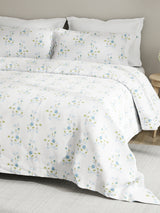Embrace 100% Cotton 152 TC Purple Floral King Bedsheet with 2 Pillow Covers