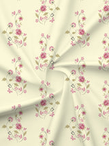 Embrace 100% Cotton 152 TC Yellow Floral King Bedsheet with 2 Pillow Covers
