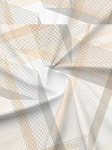 Embrace 100% Cotton 152 TC Beige Stripes King Bedsheet with 2 Pillow Covers