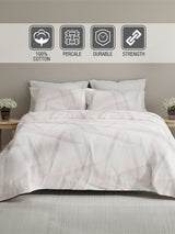 Embrace 100% Cotton 152 TC Pink Stripes King Bedsheet with 2 Pillow Covers