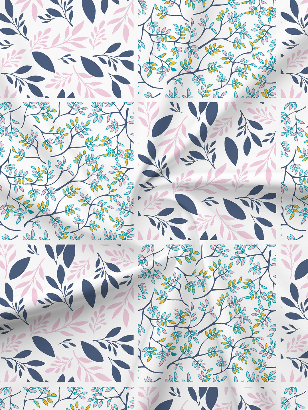 Embrace 100% Cotton 152 TC Blue & Pink Floral King Bedsheet with 2 Pillow Covers