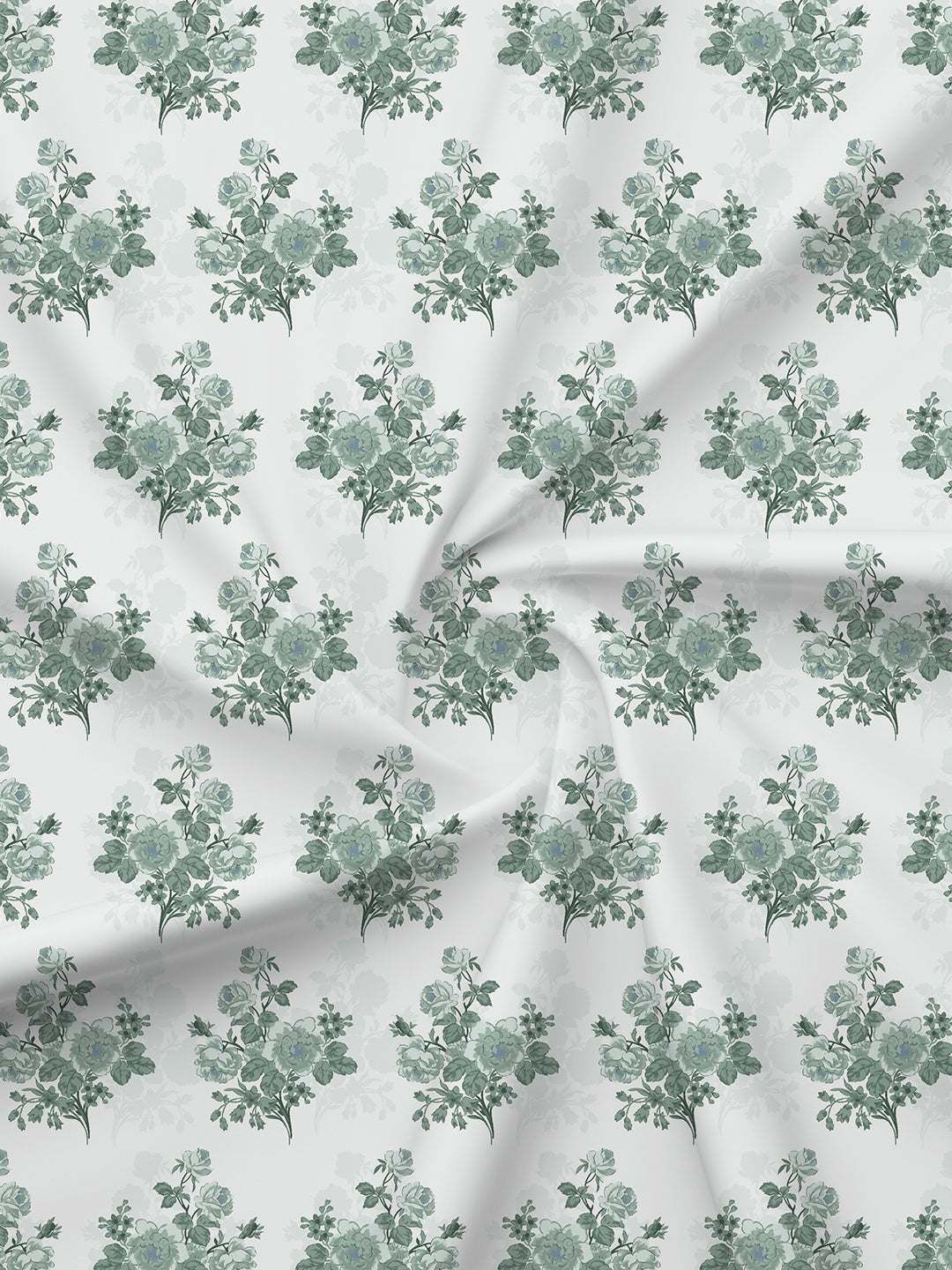 Embrace 100% Cotton 152 TC Green Floral King Bedsheet with 2 Pillow Covers