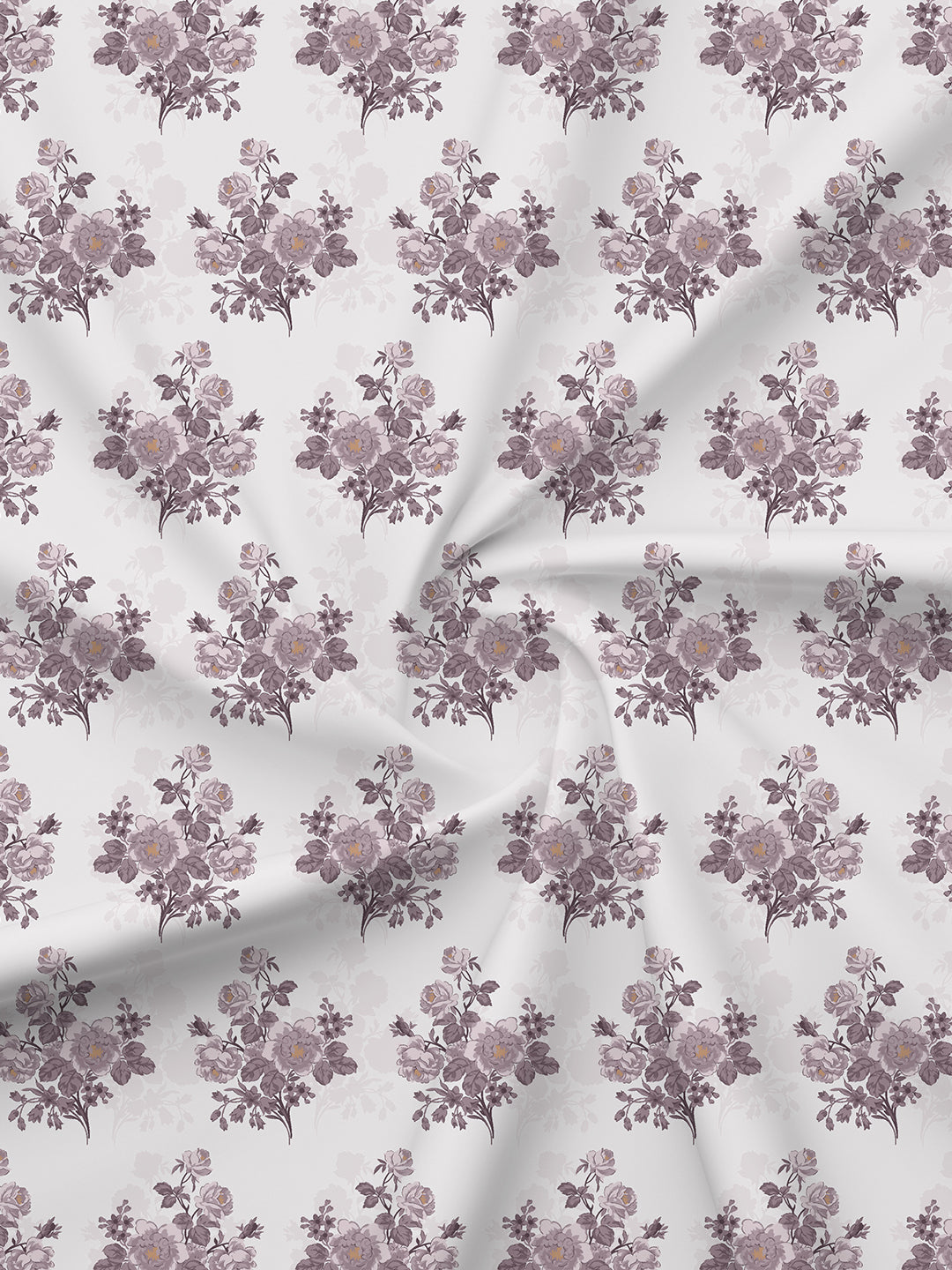 Embrace 100% Cotton 152 TC Grey Floral King Bedsheet with 2 Pillow Covers