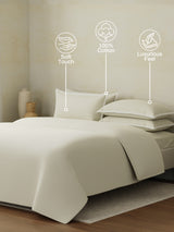 100% Cotton 400 TC King Size Bedding Set, 1 Bedsheet with 1 Duvet Cover & 4 Pillow Covers, Cotton Charm Collection (Grey)