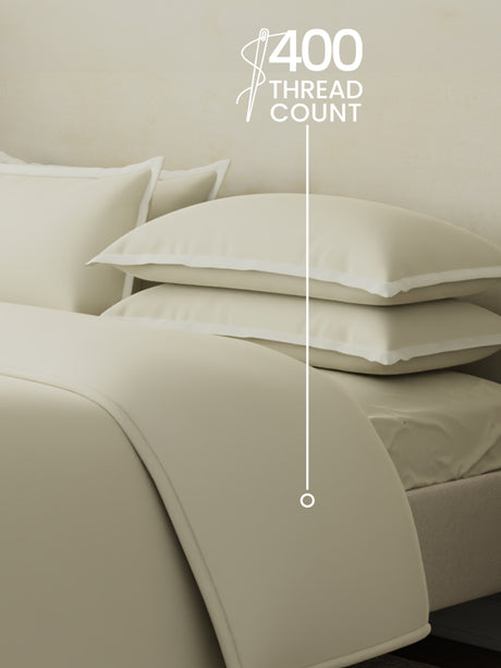 100% Cotton, 400 TC | King Size Bedding Set| 1 Bedsheet with 1 Duvet Cover & 4 Pillow Covers | Cotton Charm Collection - Grey