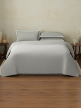 100% Cotton 400 TC King Size Bedding Set, 1 Bedsheet with 1 Duvet Cover & 4 Pillow Covers, Cotton Charm Collection (Grey)
