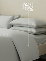 100% Cotton 400 TC King Size Bedding Set, 1 Bedsheet with 1 Duvet Cover & 4 Pillow Covers, Cotton Charm Collection (Blue)