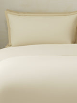 100% Cotton 400 TC King Size Bedding Set, 1 Bedsheet with 1 Duvet Cover & 4 Pillow Covers, Cotton Charm Collection (Cream)
