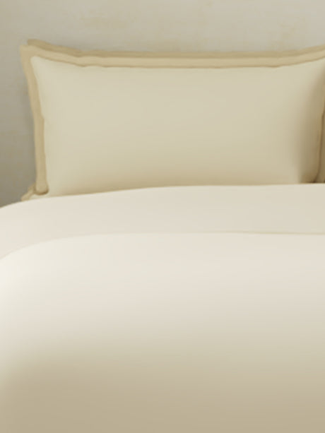 100% Cotton, 400 TC | King Size Bedding Set| 1 Bedsheet with 1 Duvet Cover & 4 Pillow Covers | Cotton Charm Collection - Cream
