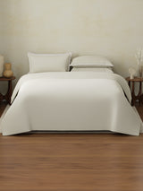 100% Cotton 400 TC King Size Bedding Set, 1 Bedsheet with 1 Duvet Cover & 4 Pillow Covers, Cotton Charm Collection (Cream)