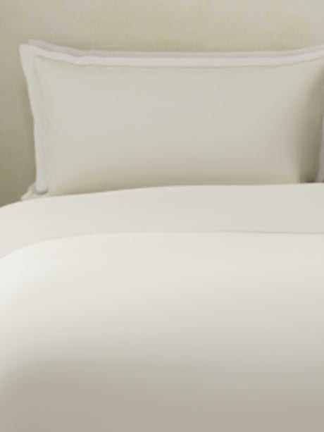 100% Cotton, 400 TC | King Size | 1 Bedsheet with 1 Duvet Cover & 4 Pillow Covers | Cotton Charm Collection Bedding Set - Cream