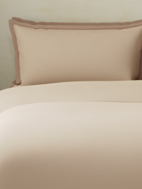 100% Cotton, 400 TC | King Size Bedding Set| 1 Bedsheet with 1 Duvet Cover & 4 Pillow Covers | Cotton Charm Collection - Beige