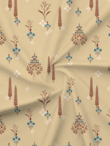Valatia 100% Cotton 200 TC Karigari Printed Double Bedsheet with 2 Pillow Covers - Yellow