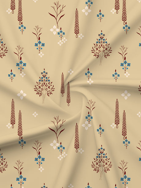Valatia 100% Cotton 200 TC Karigari Printed Double Bedsheet with 2 Pillow Covers - Yellow