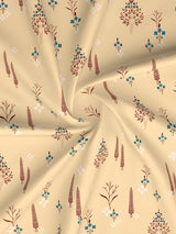 Valatia 100% Cotton 200 TC Karigari Printed Single Bedsheet with 1 Pillow Cover - Yellow