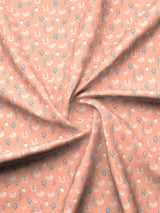 Valatia 100% Cotton 200 TC Peach Floral King Bedsheet with 2 Pillow Covers