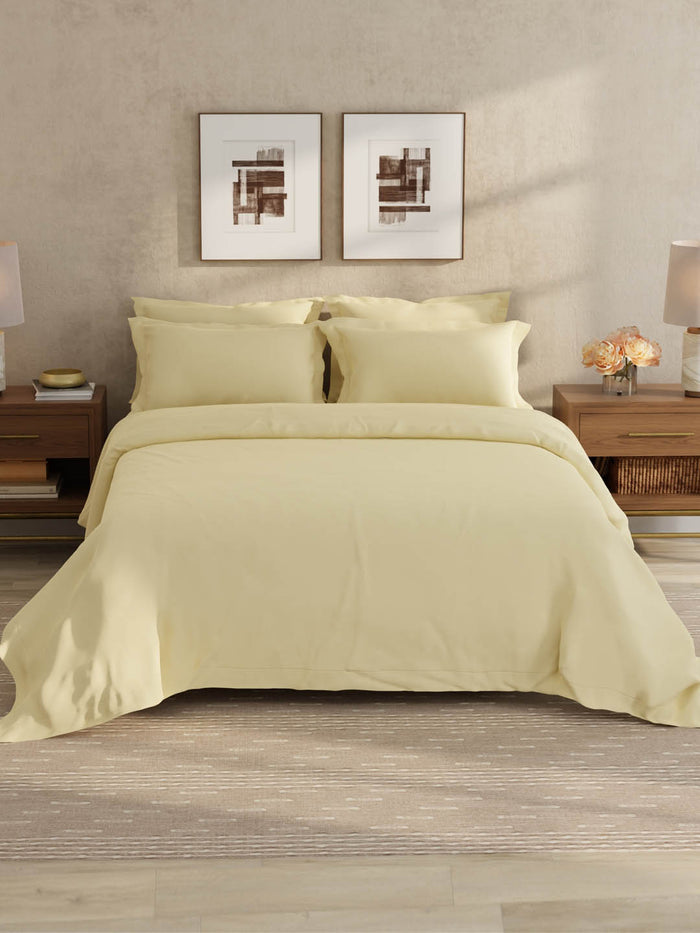100% Cotton 300 TC, King Size Dyed Bedsheet with 1 Duvet Cover and 4 Pillow Covers, Emblem Collection - Mojave Desert