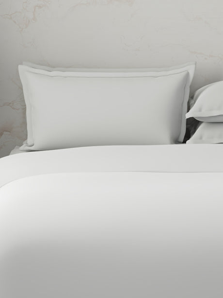 100% Cotton, 300 TC | King Size Bedding Set | 1 Bedsheet with 1 Duvet Cover & 4 Pillow Covers | Emblem Collection - White